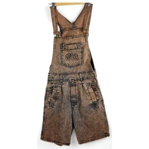 Vintage Womens Slick Denim Overalls 8s 